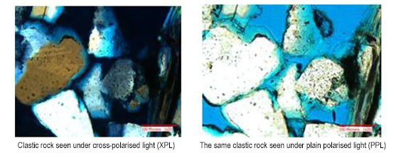 classic rock under cross polarized light