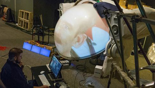 museum astronaut projection